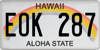 HI license plate EOK287