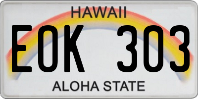 HI license plate EOK303