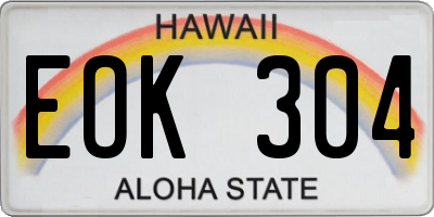 HI license plate EOK304