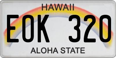 HI license plate EOK320