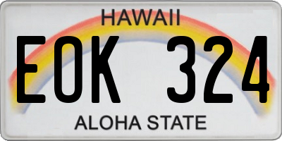 HI license plate EOK324