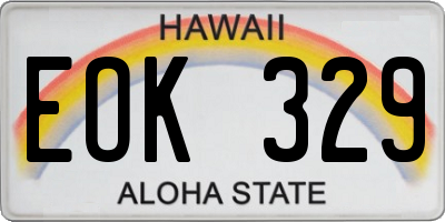 HI license plate EOK329