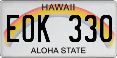 HI license plate EOK330