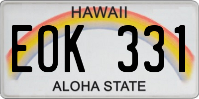 HI license plate EOK331