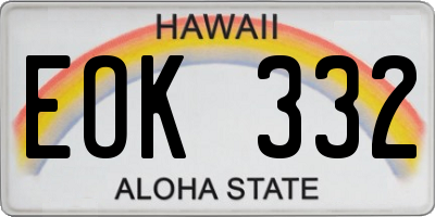 HI license plate EOK332
