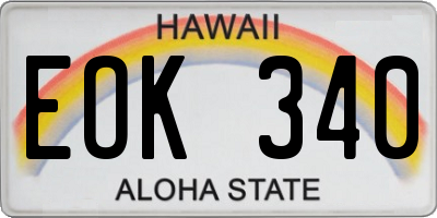 HI license plate EOK340