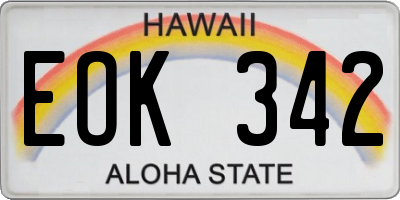 HI license plate EOK342