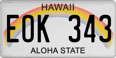 HI license plate EOK343