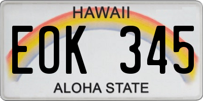 HI license plate EOK345