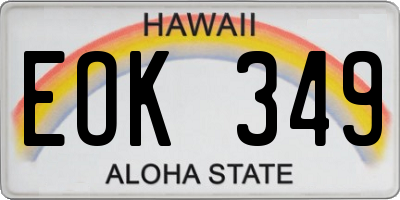 HI license plate EOK349