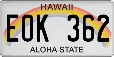 HI license plate EOK362