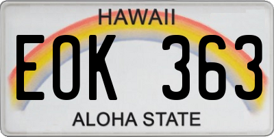 HI license plate EOK363