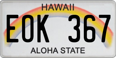 HI license plate EOK367