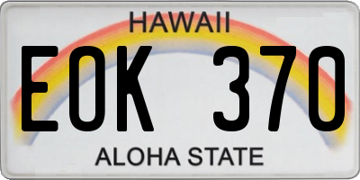 HI license plate EOK370