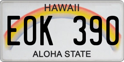 HI license plate EOK390