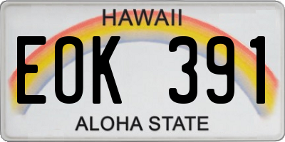 HI license plate EOK391