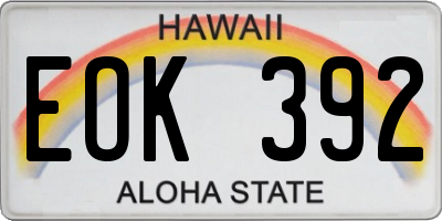 HI license plate EOK392