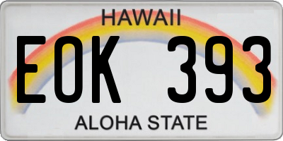 HI license plate EOK393