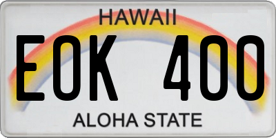 HI license plate EOK400