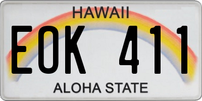 HI license plate EOK411