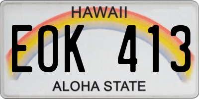 HI license plate EOK413