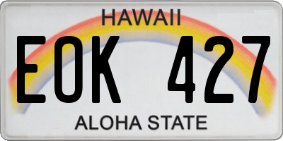 HI license plate EOK427
