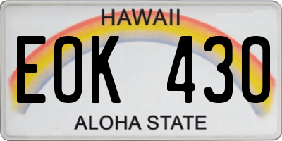 HI license plate EOK430
