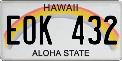 HI license plate EOK432