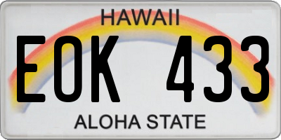 HI license plate EOK433