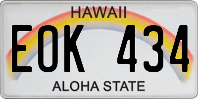 HI license plate EOK434