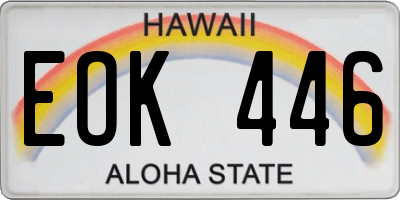HI license plate EOK446
