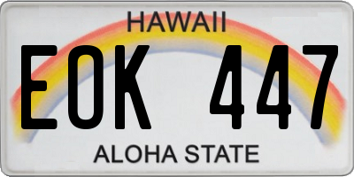 HI license plate EOK447