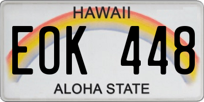 HI license plate EOK448