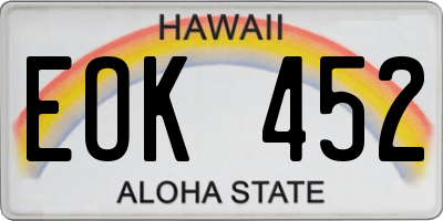 HI license plate EOK452