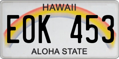 HI license plate EOK453