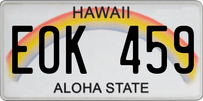 HI license plate EOK459