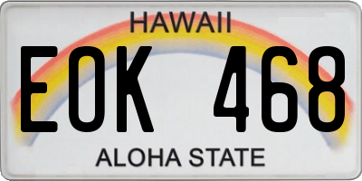 HI license plate EOK468