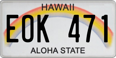 HI license plate EOK471