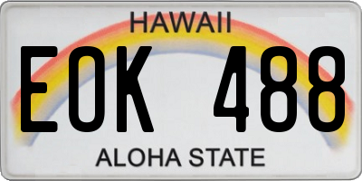 HI license plate EOK488