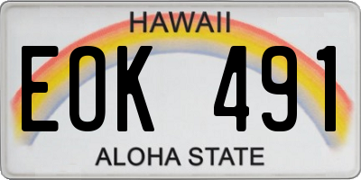 HI license plate EOK491