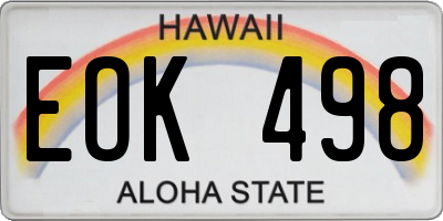HI license plate EOK498