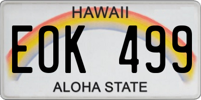HI license plate EOK499