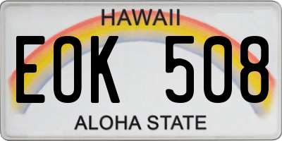 HI license plate EOK508