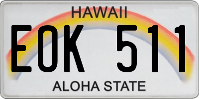 HI license plate EOK511