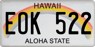 HI license plate EOK522