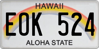 HI license plate EOK524