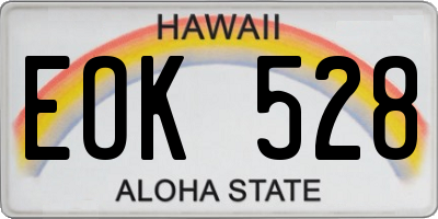 HI license plate EOK528