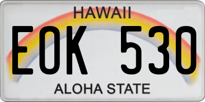 HI license plate EOK530