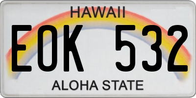 HI license plate EOK532