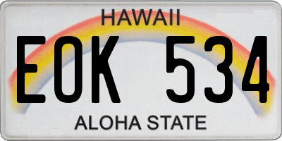 HI license plate EOK534